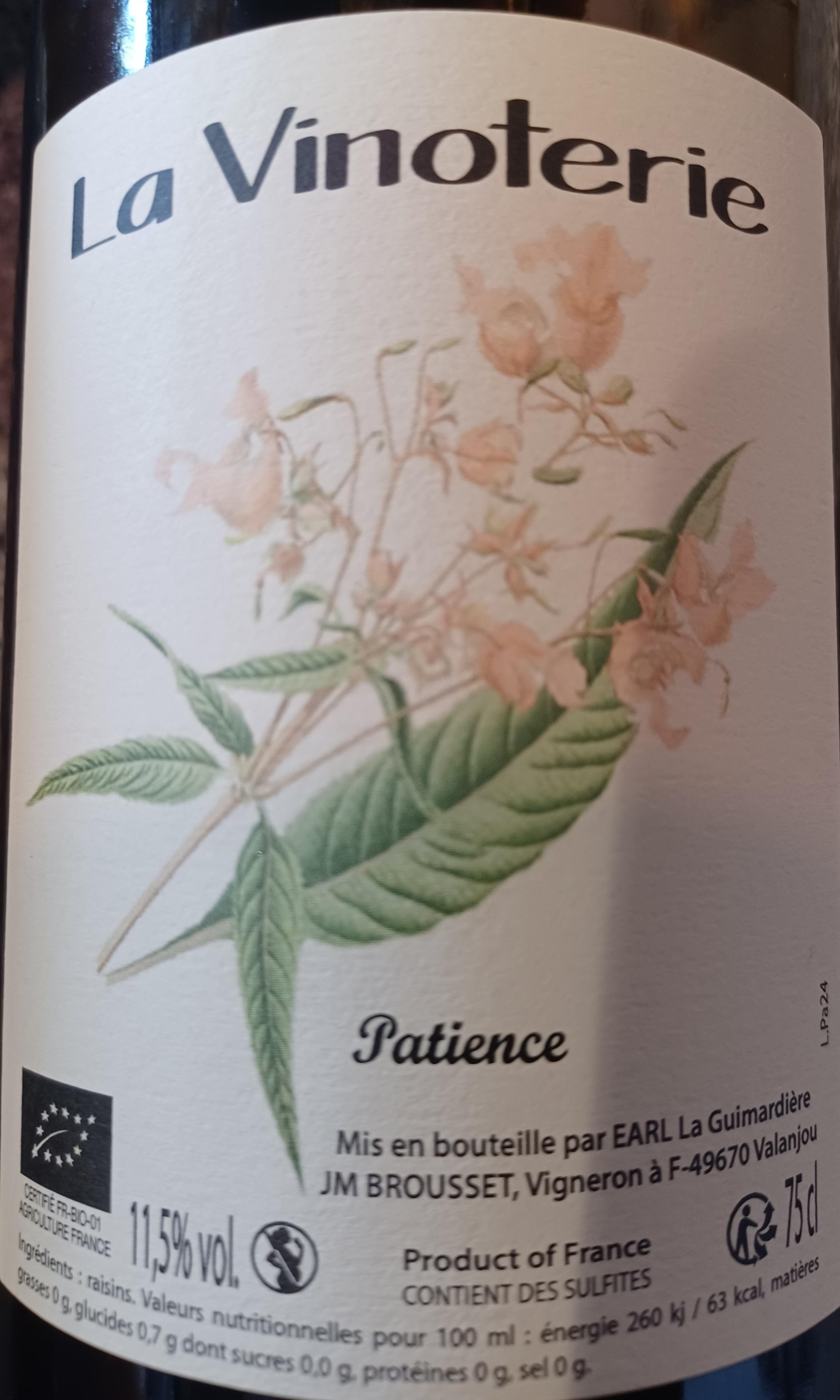 Patience - La Vinoterie - jean-marie-brousset 