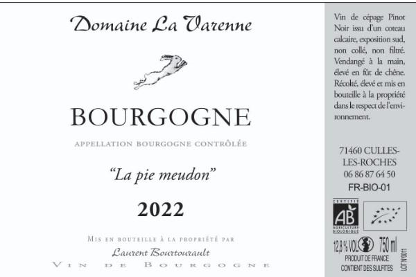 Bourgogne "la Pie Meudon" - Domaine La Varenne - laurent-bourtourault -2024